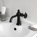 Wendell One-Handle 1-Hole Bathroom Faucet with Knurled Handle and Push Pop-Up Drain