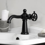 Wendell One-Handle 1-Hole Bathroom Faucet with Knurled Handle and Push Pop-Up Drain