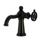 Wendell One-Handle 1-Hole Bathroom Faucet with Knurled Handle and Push Pop-Up Drain