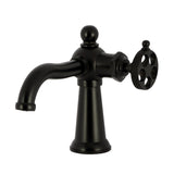 Wendell Single-Handle 1-Hole Deck Mount Bathroom Faucet with Knurled Handle and Push Pop-Up Drain