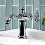 Webb One-Handle 1-Hole Bathroom Faucet with Knurled Handle and Push Pop-Up Drain