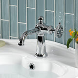 Webb One-Handle 1-Hole Bathroom Faucet with Knurled Handle and Push Pop-Up Drain
