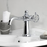 Wendell One-Handle 1-Hole Bathroom Faucet with Knurled Handle and Push Pop-Up Drain