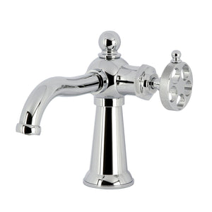 Wendell Single-Handle 1-Hole Deck Mount Bathroom Faucet with Knurled Handle and Push Pop-Up Drain