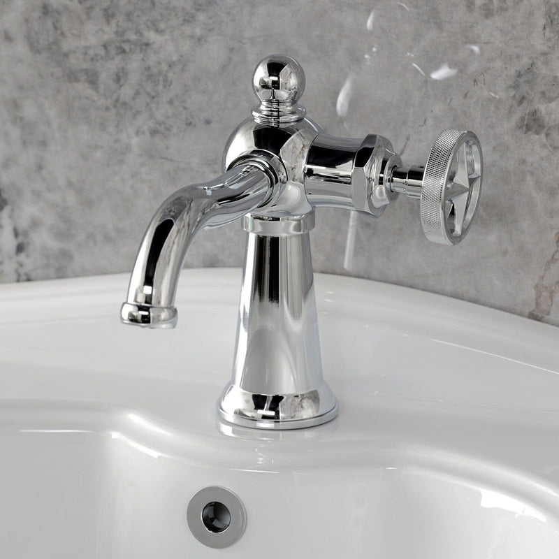 Ostro One-Handle 1-Hole Bathroom Faucet with Push Pop-Up Drain