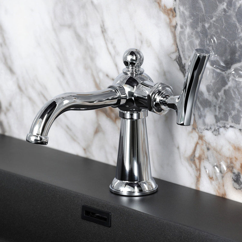 Hallerbos One-Handle 1-Hole Bathroom Faucet with Push Pop-Up Drain