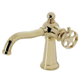 Webb One-Handle 1-Hole Bathroom Faucet with Knurled Handle and Push Pop-Up Drain