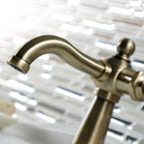 Webb One-Handle 1-Hole Bathroom Faucet with Knurled Handle and Push Pop-Up Drain