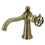 Webb One-Handle 1-Hole Bathroom Faucet with Knurled Handle and Push Pop-Up Drain