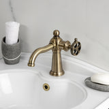 Wendell One-Handle 1-Hole Bathroom Faucet with Knurled Handle and Push Pop-Up Drain