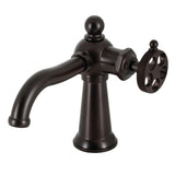 Webb One-Handle 1-Hole Bathroom Faucet with Knurled Handle and Push Pop-Up Drain