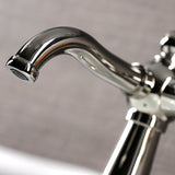 Webb One-Handle 1-Hole Bathroom Faucet with Knurled Handle and Push Pop-Up Drain