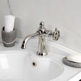Wendell One-Handle 1-Hole Bathroom Faucet with Knurled Handle and Push Pop-Up Drain