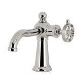 Wendell One-Handle 1-Hole Bathroom Faucet with Knurled Handle and Push Pop-Up Drain