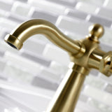 Webb One-Handle 1-Hole Bathroom Faucet with Knurled Handle and Push Pop-Up Drain