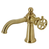 Webb One-Handle 1-Hole Bathroom Faucet with Knurled Handle and Push Pop-Up Drain