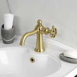 Wendell One-Handle 1-Hole Bathroom Faucet with Knurled Handle and Push Pop-Up Drain