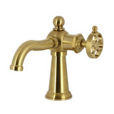 Wendell Single-Handle 1-Hole Deck Mount Bathroom Faucet with Knurled Handle and Push Pop-Up Drain