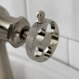 Webb One-Handle 1-Hole Bathroom Faucet with Knurled Handle and Push Pop-Up Drain
