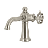 Wendell One-Handle 1-Hole Bathroom Faucet with Knurled Handle and Push Pop-Up Drain