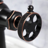 Webb One-Handle 1-Hole Bathroom Faucet with Knurled Handle and Push Pop-Up Drain