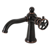 Webb One-Handle 1-Hole Bathroom Faucet with Knurled Handle and Push Pop-Up Drain