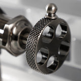 Webb One-Handle 1-Hole Bathroom Faucet with Knurled Handle and Push Pop-Up Drain