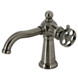 Webb One-Handle 1-Hole Bathroom Faucet with Knurled Handle and Push Pop-Up Drain