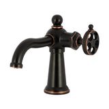 Wendell One-Handle 1-Hole Bathroom Faucet with Knurled Handle and Push Pop-Up Drain