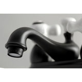 Restoration Double-Handle 3-Hole Deck Mount 4-Inch Centerset Bathroom Faucet with Brass Pop-Up