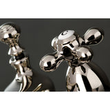 Restoration Double-Handle 3-Hole Deck Mount 4-Inch Centerset Bathroom Faucet with Brass Pop-Up