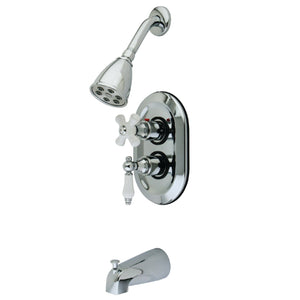 Two-Handle 3-Hole Wall Mount Tub and Shower Faucet