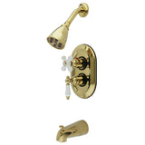 Two-Handle 3-Hole Wall Mount Tub and Shower Faucet