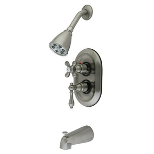 Two-Handle 3-Hole Wall Mount Tub and Shower Faucet