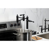Restoration Two-Handle 1-Hole Deck Mount Pot Filler Faucet
