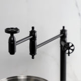 Belknap Two-Handle 1-Hole Deck Mount Pot Filler Faucet