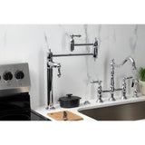 Restoration Two-Handle 1-Hole Deck Mount Pot Filler Faucet