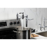 Restoration Two-Handle 1-Hole Deck Mount Pot Filler Faucet