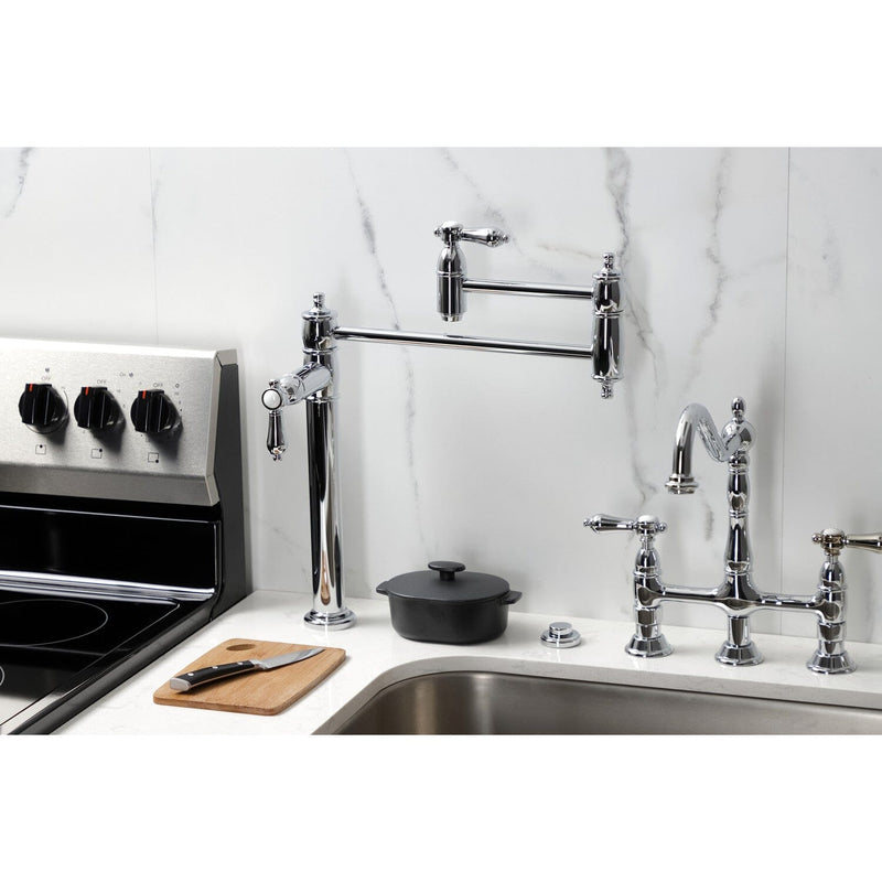Heirloom Two-Handle 1-Hole Deck Mount Pot Filler Faucet