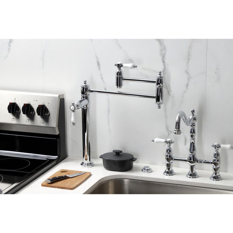 Bel-Air Two-Handle 1-Hole Deck Mount Pot Filler Faucet