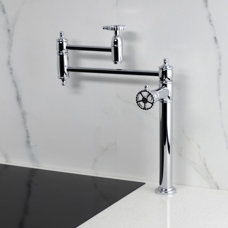 Fuller Two-Handle 1-Hole Deck Mount Pot Filler Faucet