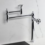 Wendell Two-Handle 1-Hole Deck Mount Pot Filler Faucet with Knurled Handle