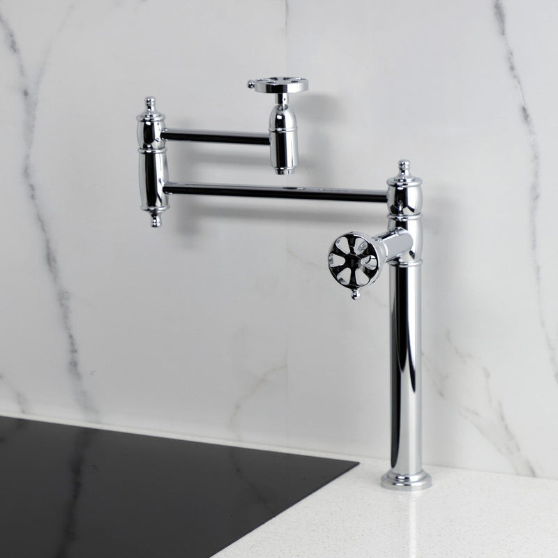 Belknap Two-Handle 1-Hole Deck Mount Pot Filler Faucet