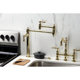Restoration Two-Handle 1-Hole Deck Mount Pot Filler Faucet