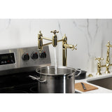 Restoration Two-Handle 1-Hole Deck Mount Pot Filler Faucet