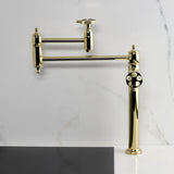 Wendell Two-Handle 1-Hole Deck Mount Pot Filler Faucet with Knurled Handle