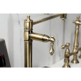 Restoration Two-Handle 1-Hole Deck Mount Pot Filler Faucet