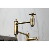 Restoration Two-Handle 1-Hole Deck Mount Pot Filler Faucet