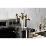 Restoration Two-Handle 1-Hole Deck Mount Pot Filler Faucet