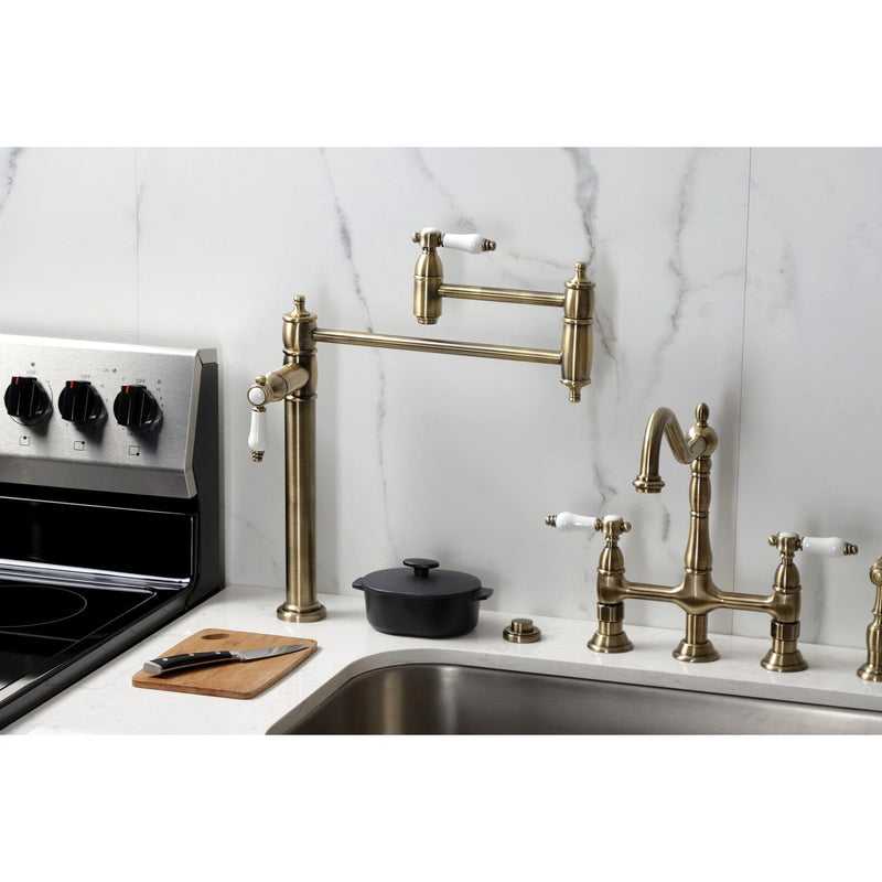 Bel-Air Two-Handle 1-Hole Deck Mount Pot Filler Faucet